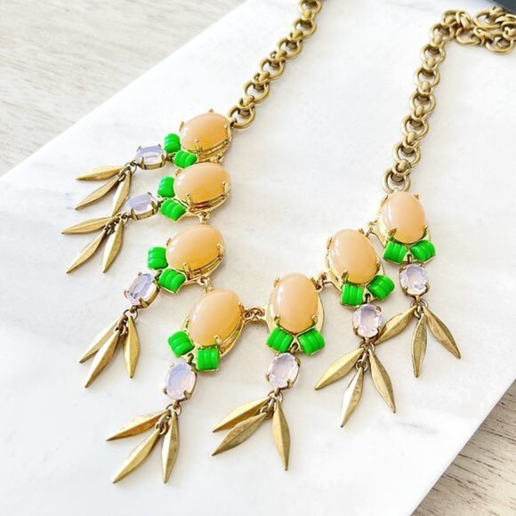 J.Crew Beaded Stone Statement Necklace - Picture 1 of 7